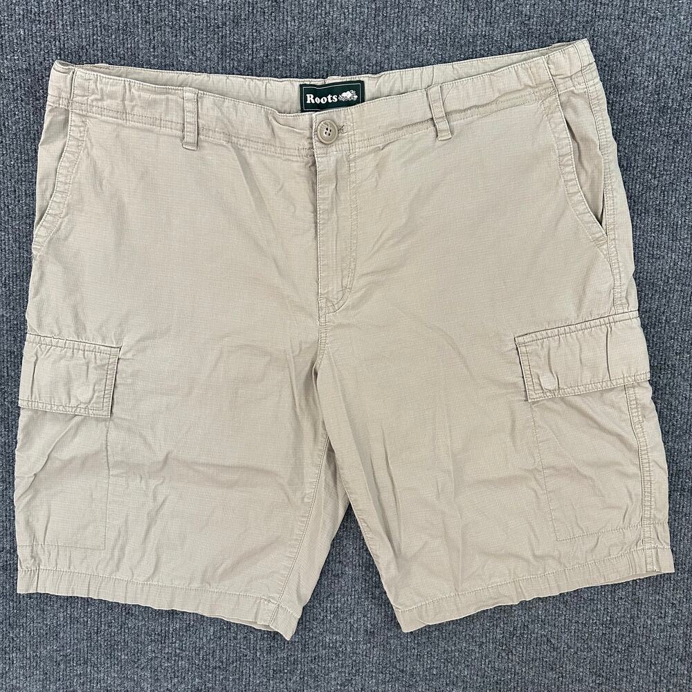Roots Canada Men’s Rip Stop Cargo Shorts Gorpcore Baggy Y2K Muted Tone Khaki 40